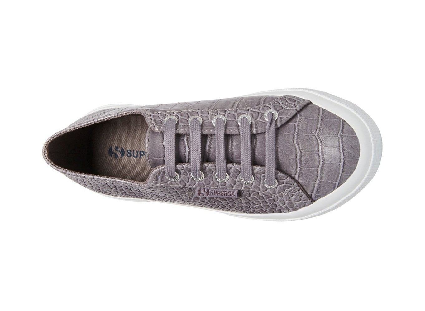 Superga Grey Sneakers Womens - 2750 Syntcrocodilew - 623ETLSRW